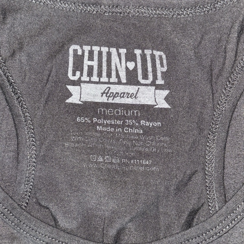 CHIN UP racerback gray workout/yoga shirt tank shirt in women’s size medium - Picture 7 of 7